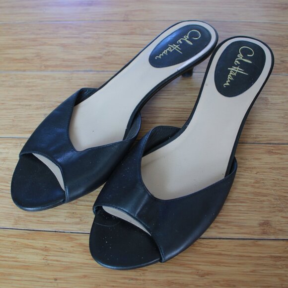 Cole Haan Size 9 Black Sandal Heels - Picture 1 of 4